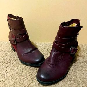 Naturalizer Ringer Boot in Bordo Leather/Suede - Size 9W Hardly worn